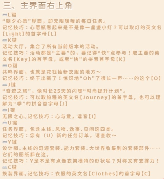 《无限暖暖》pc端按键功能介绍